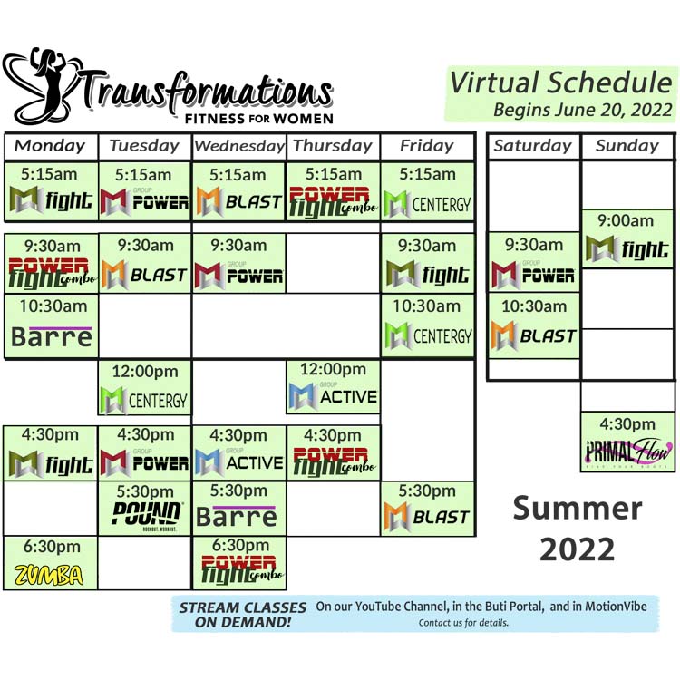 Schedules Web format Zoom summer 22