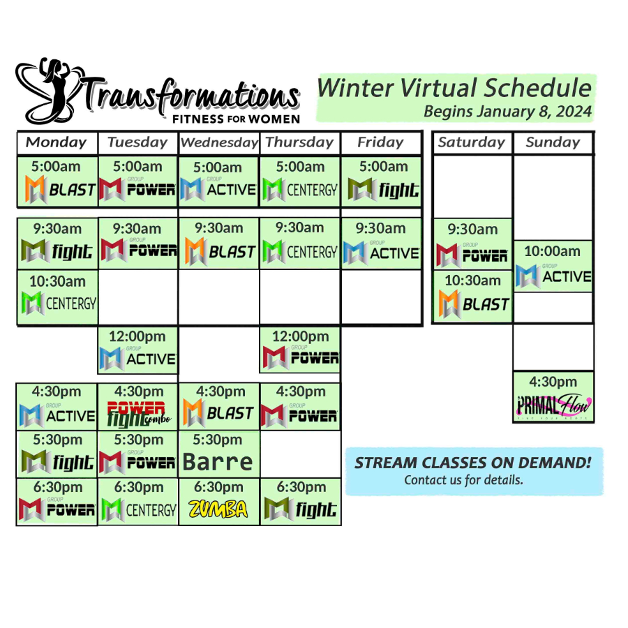 Winter 2024 Schedule Virtual