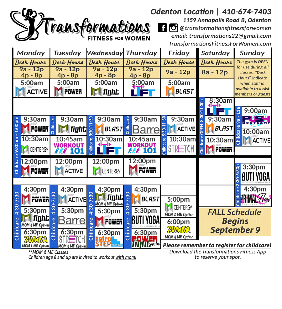 Fall 2024 Schedule Odenton 