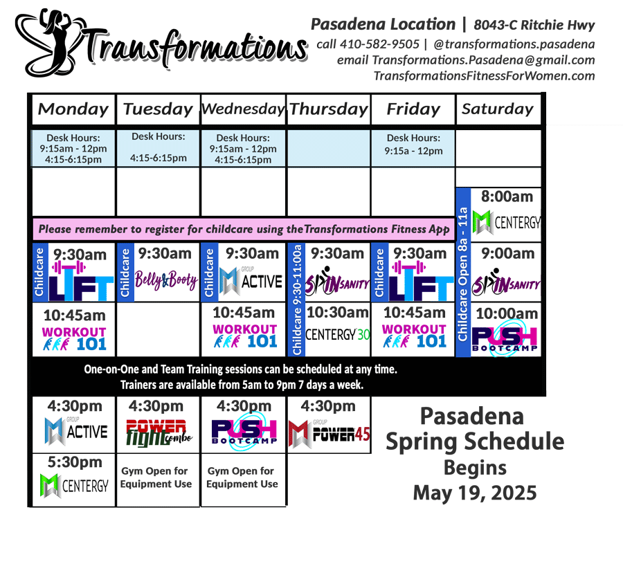 Pasadena-SPRING-adjusted-2025 Spring Class Schedule Pasadena