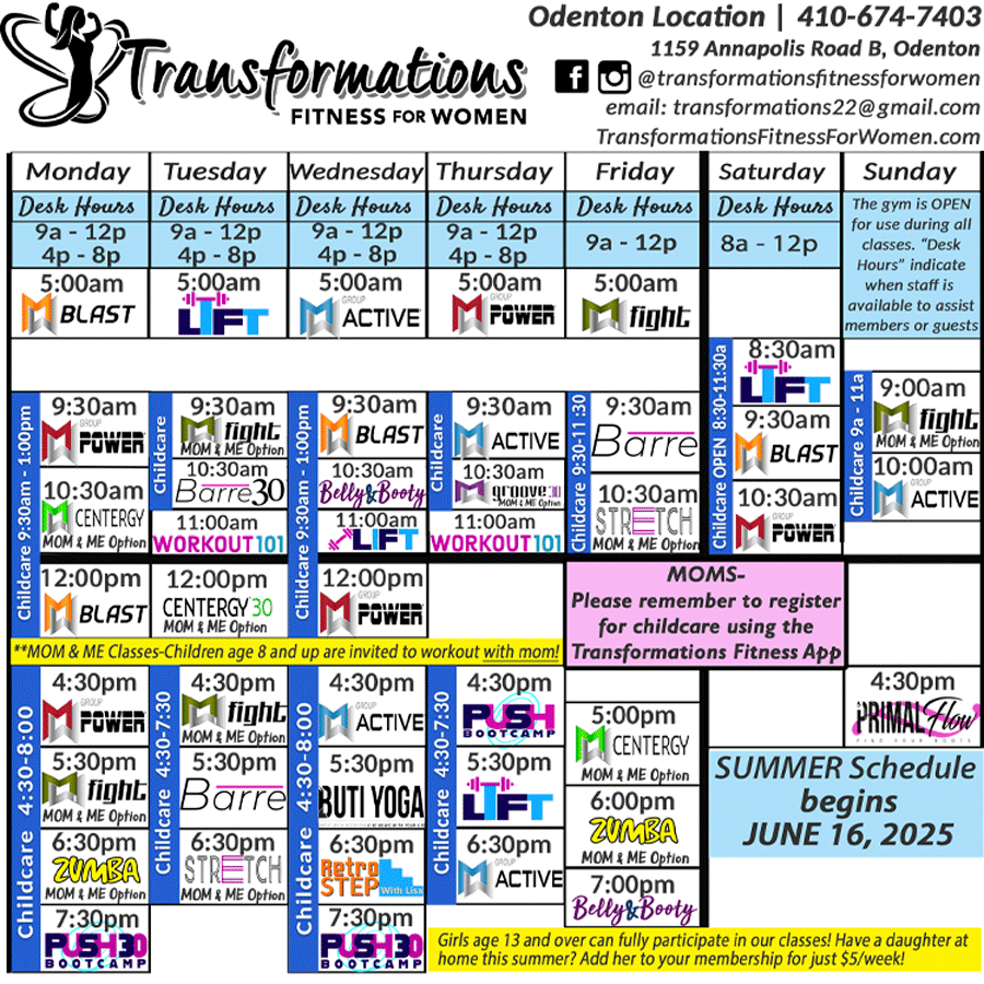 Odenton-Summer-2025-Web Summer 2025 class schedule Odenton