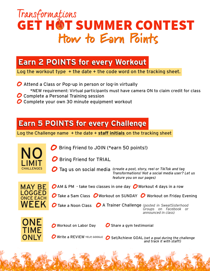 Earn points by taking classes and completing challenges