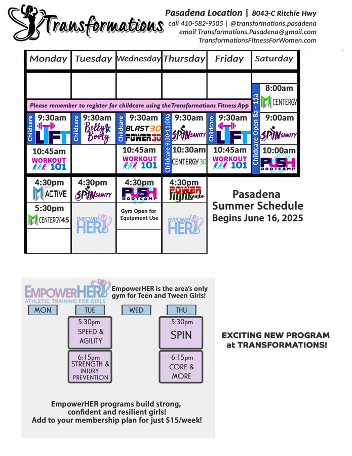 Pasadena-SUMMER-2025-modified Summer Class Schedule Pasadena