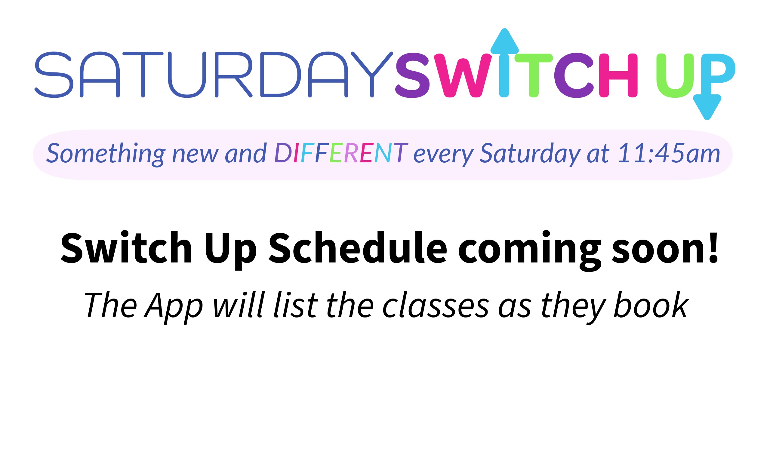 saturday switch up schedule