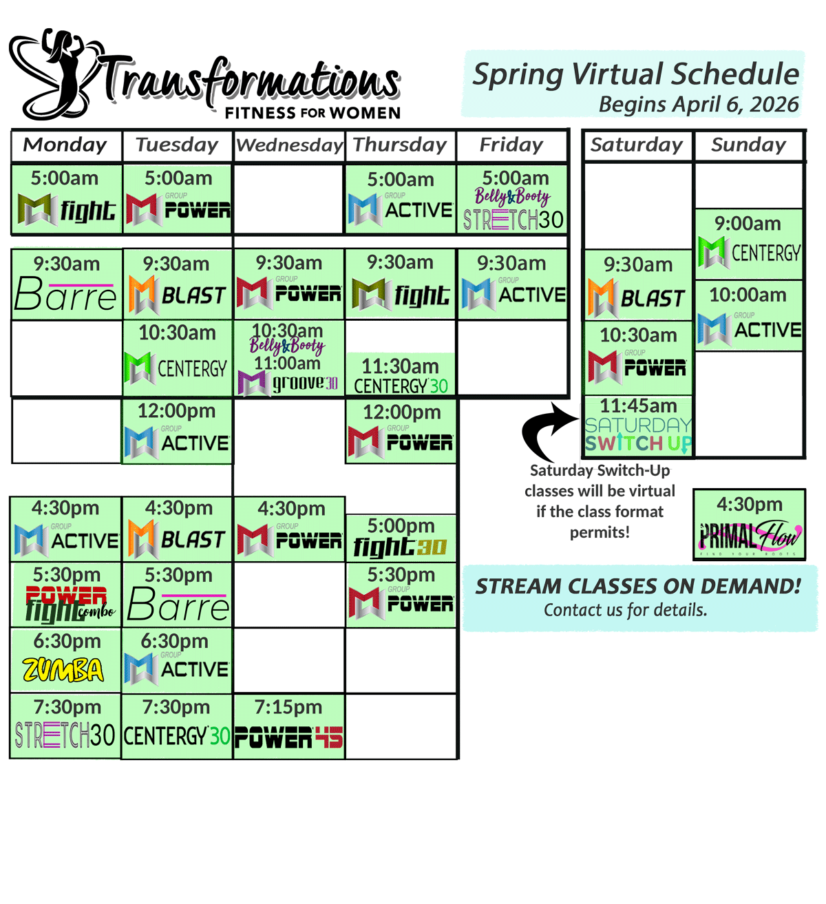 Virtual Spring 2026 Schedule