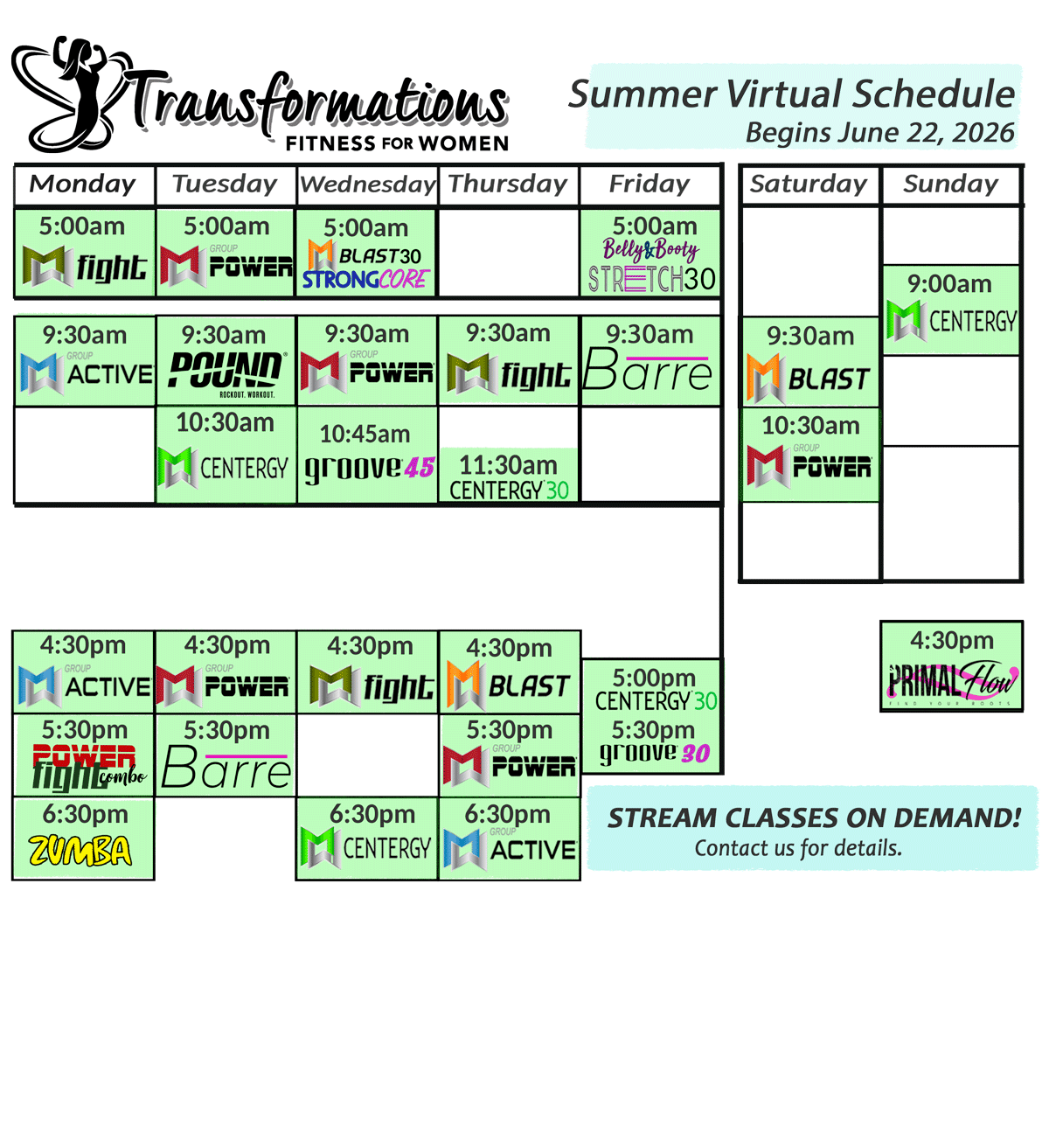Virtual Spring 2026 Schedule